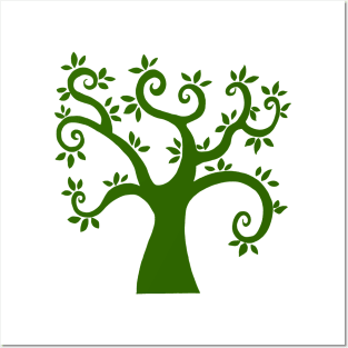 Green abstract tree grapic Posters and Art